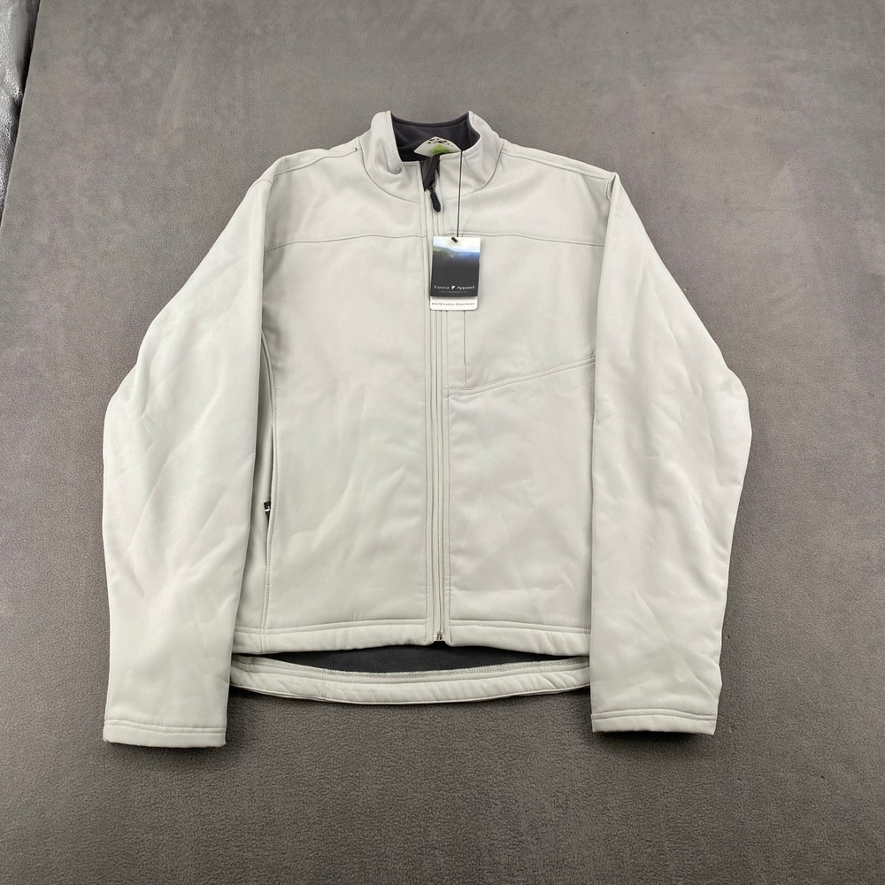 Fossa‎ Apparel Ladies Downtown Softshell Jacket Gray Full Zip Sunroc Logo L NEW